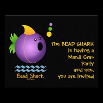 Bead Shark - Purple invitations