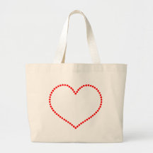 Beaded Red Heart Canvas Bag