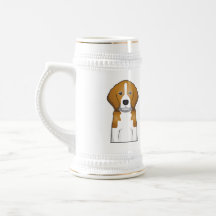 Beagle Cartoon Portrait Coffee Mugs