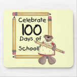Bear 100th Day of School Tshirts and Gifts Mouse Mat
