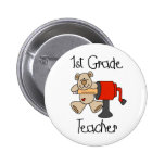 Bear and Sharpener 1st Grade Teacher Buttons