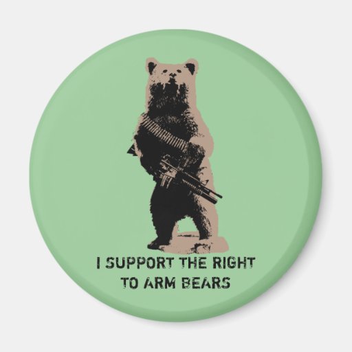 Bear arms Grizzly Bear Fridge Magnet
