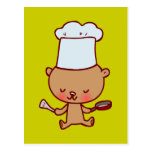 Bear Chef Doodle Art Postcard