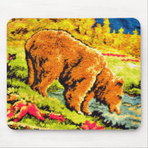Bear embroidery design mouse pads