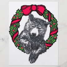 bear in wreath personalized flyer