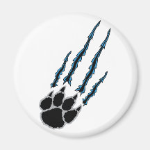 Bear Paw Rip Refrigerator Magnet