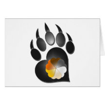 Bear Pride Heart Paw Greeting Cards