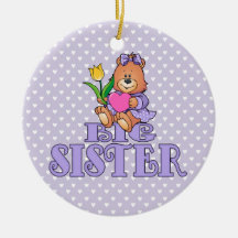 Bear with Heart Big Sister Christmas Ornaments