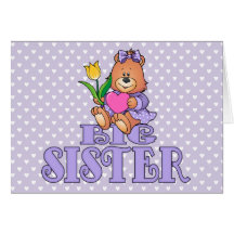 Bear with Heart Big Sister Greeting Card