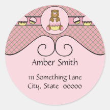 Bear With Pink Cupcake Pink Waffle Cone Sticker