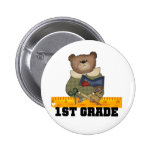 Bear with Ruler 1st Grade Pinback Buttons