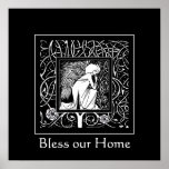 Beardsley Nouveau Angel Blessing Print