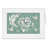 Beardsley Peony Art Nouveau Note Cards