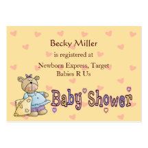 Beary Special Celebration Baby Show Registry Cards Business Card Templates