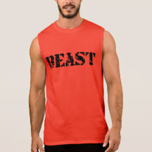 Beast Men's Ultra Sleeveless Red Gym T-Shirt