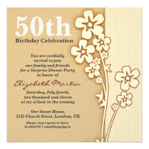 beautiful 50th birthday invitation with sakura