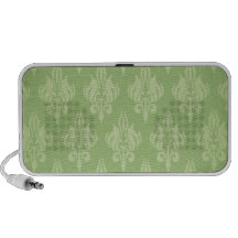 Beautiful and Green Damask Portable Speaker