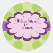 Beautiful Baby Personalised Label Round Sticker