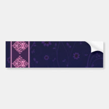 Beautiful blossom and pink swirls pattern bumper stickers