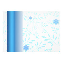 Beautiful blue floral wedding gift invites