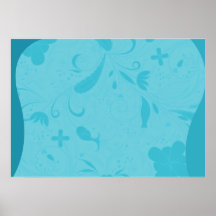 Beautiful blue floral wedding gift poster