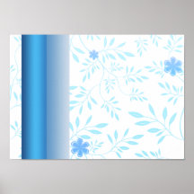 Beautiful blue floral wedding gift posters