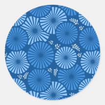 Beautiful, blue retro floral  Sticker