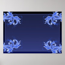 Beautiful bluish floral wedding gift print