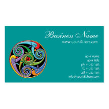 Beautiful Celtic Mandala with Colourful Swirls Business Card Templates
