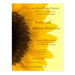 Beautiful Elegant Sunflower Wedding Invitation Postcard