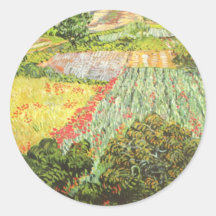 Beautiful Fields - Vincent Van Gogh Round Sticker