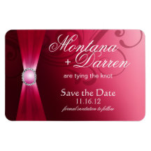 Beautiful Flourish Save the Date Magnet | hot pink