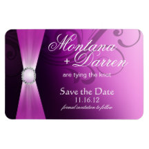 Beautiful Flourish Save the Date Magnet | lilac