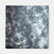 Beautiful fluffy white clouds refrigerator magnets