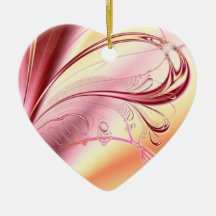 Beautiful fractal heart christmas tree ornaments