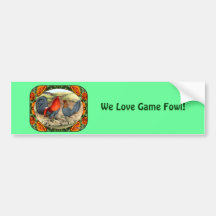 Beautiful Game Fowl Bumper Sticker