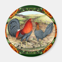 Beautiful Game Fowl Refrigerator Magnet