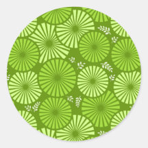 Beautiful, green retro floral  Sticker