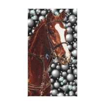 Beautiful Horse & Bubbles Wrapped Canvas Gallery Wrapped Canvas