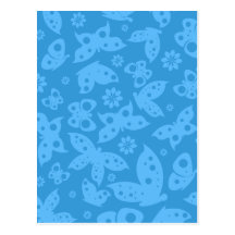 Beautiful light blue butterflies valentine gift post card