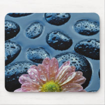 Beautiful Pink water lily against blue stones mousepads