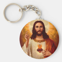 Beautiful religious Sacred Heart of Jesus image Keychain