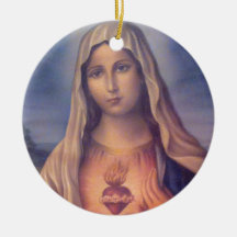 Beautiful Religious Sacred Heart of Virgin Mary Christmas Tree Ornaments
