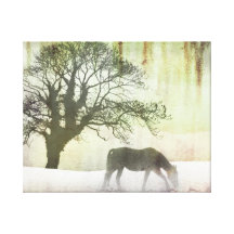 Beautiful Snow Horse Artwork Canvas Print