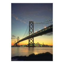 Beautiful Sunset: Bay Bridge, San Francisco, Calif Personalised Announcements