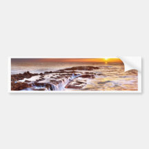 Beautiful Sunset Beach Ocean Waves Bumper Stickers