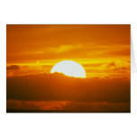 Beautiful Sunset: Moorea, outer reef pass, Tahiti Greeting Card