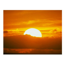 Beautiful Sunset: Moorea, outer reef pass, Tahiti Post Card