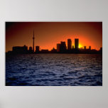 Beautiful Sunset: Toronto skyline at sunset, Ontar Print