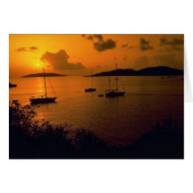 Beautiful Sunset: Virgin Gorda, British Virgin Isl Greeting Card
